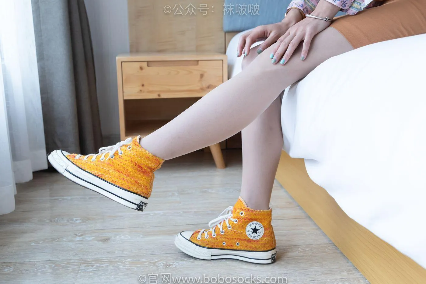 [BoBoSocks袜啵啵]NO.008 涵涵-帆布鞋、白色短棉袜、肉丝 [139P]插图5